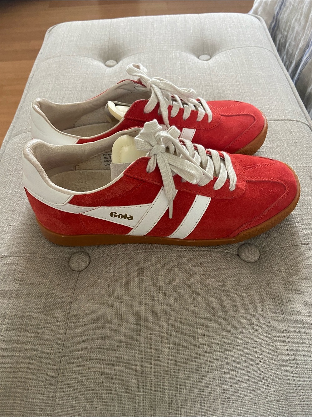 Gola Elan burnt red and white sneakers sz 7 - Picture 3 of 10